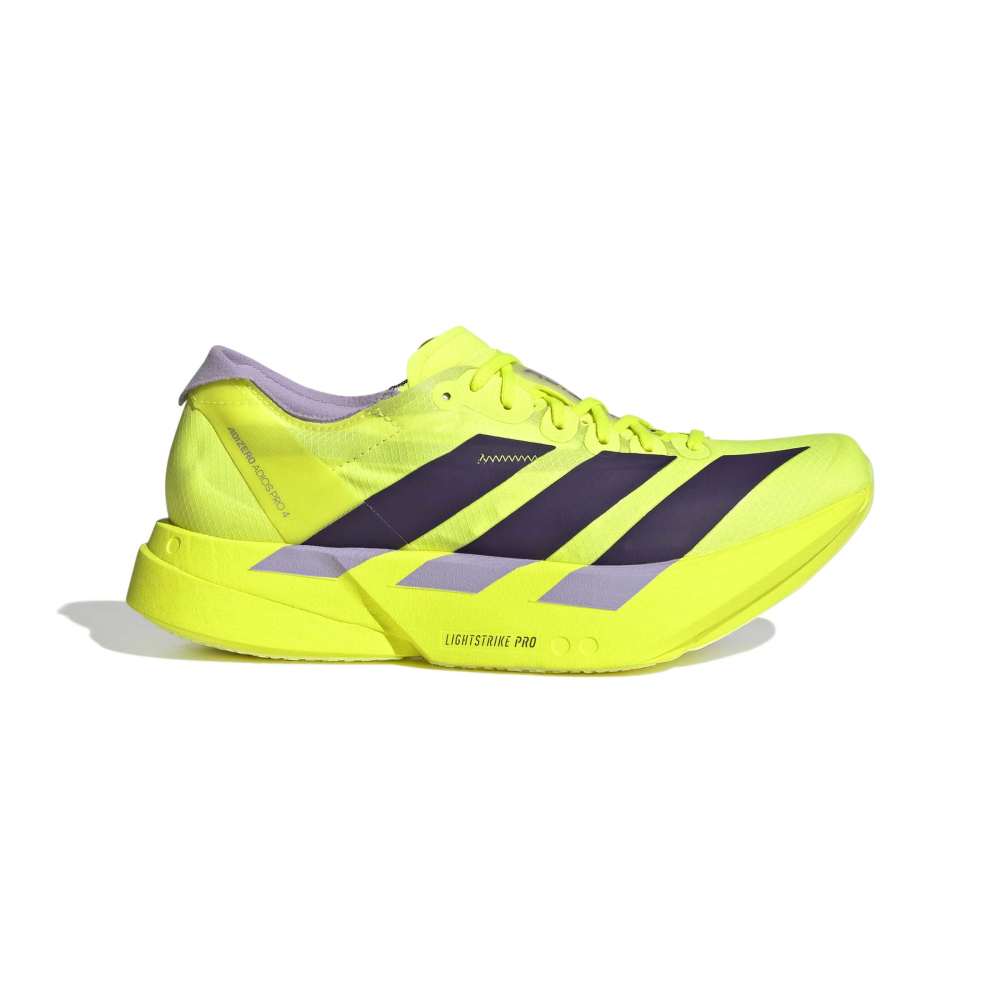 Adidas - Womens Adizero Adios Pro 4 - Solar Yellow/Aurora Plum/Powder Plum - Culture Ahletics