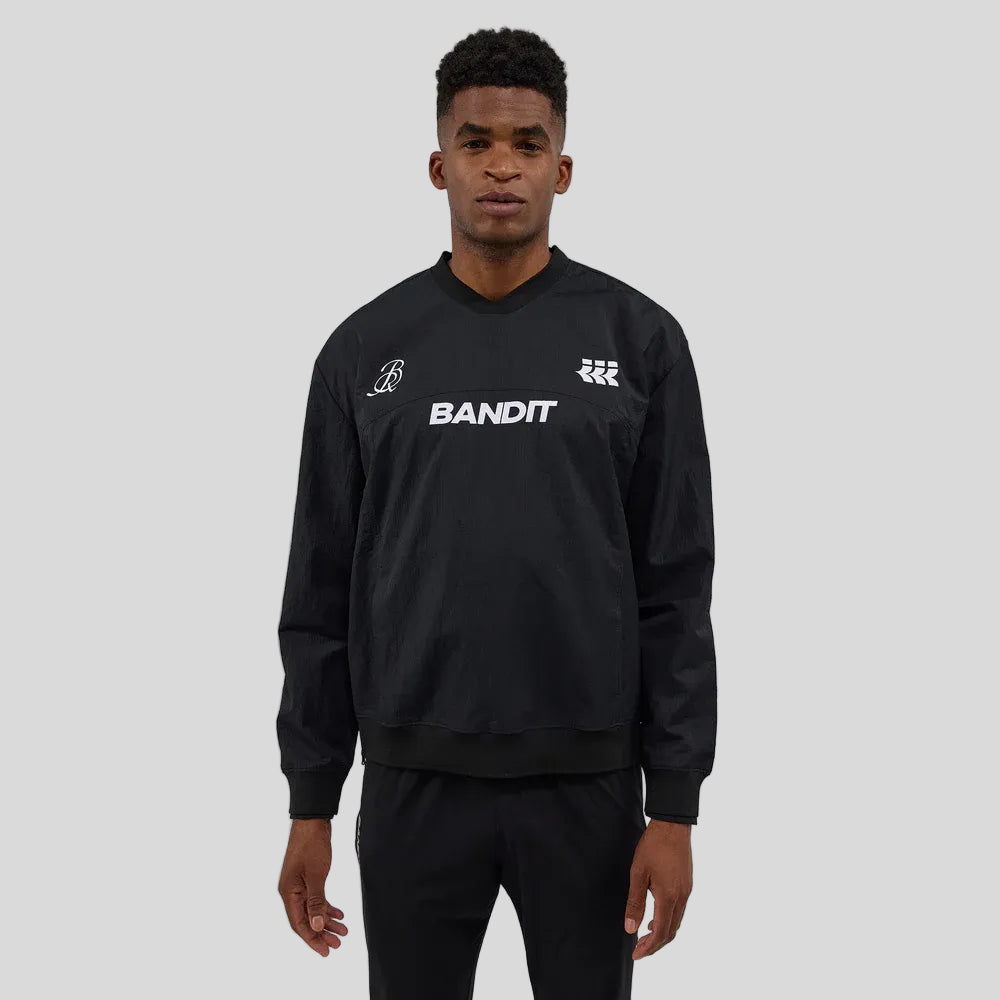 BanditRunnig-UnisexTettura_Footy-RunShellPullover-Black-CultureAthletics