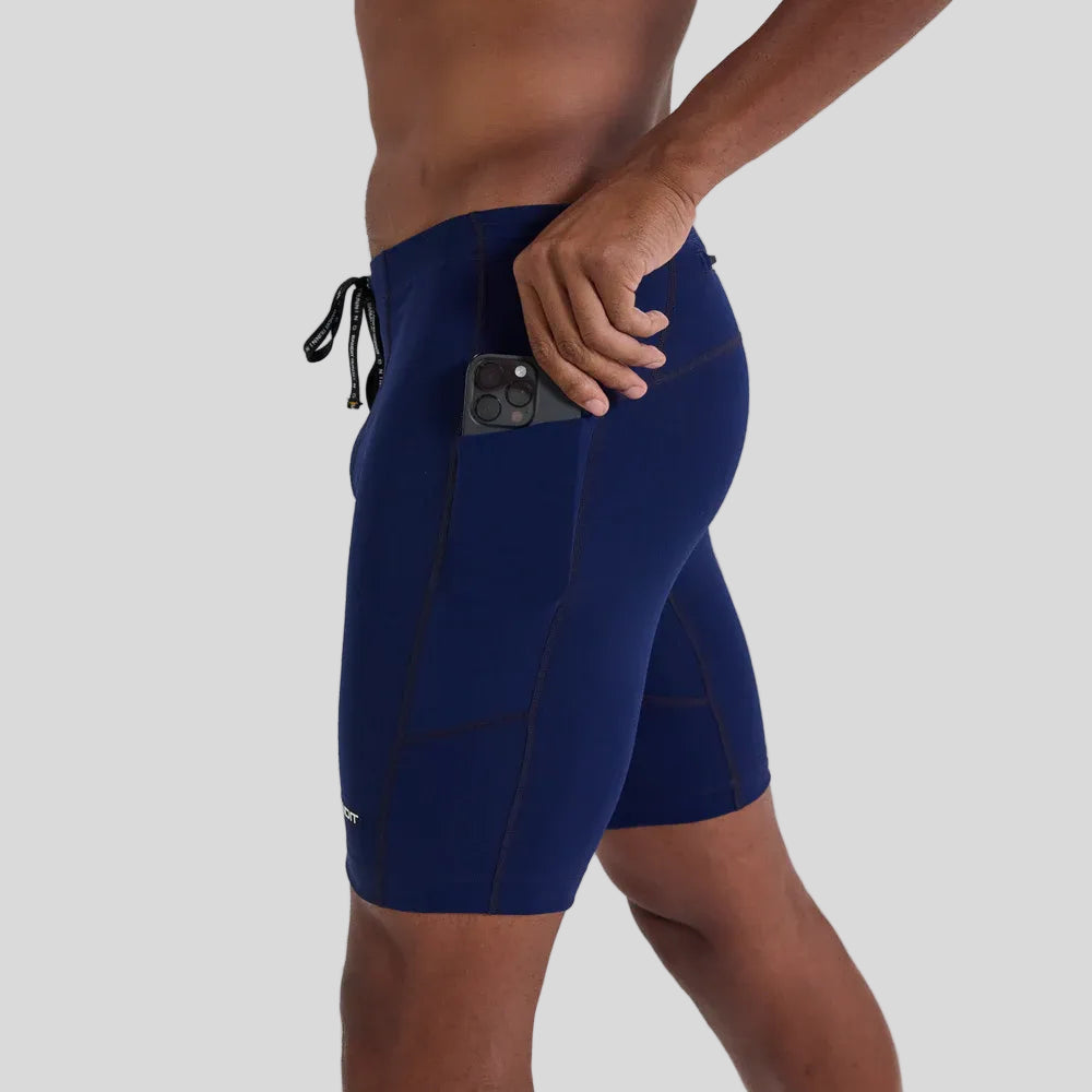 BanditRunning-MensGridlock_7PocketHalfTights-NYNavy-CultureAthletics