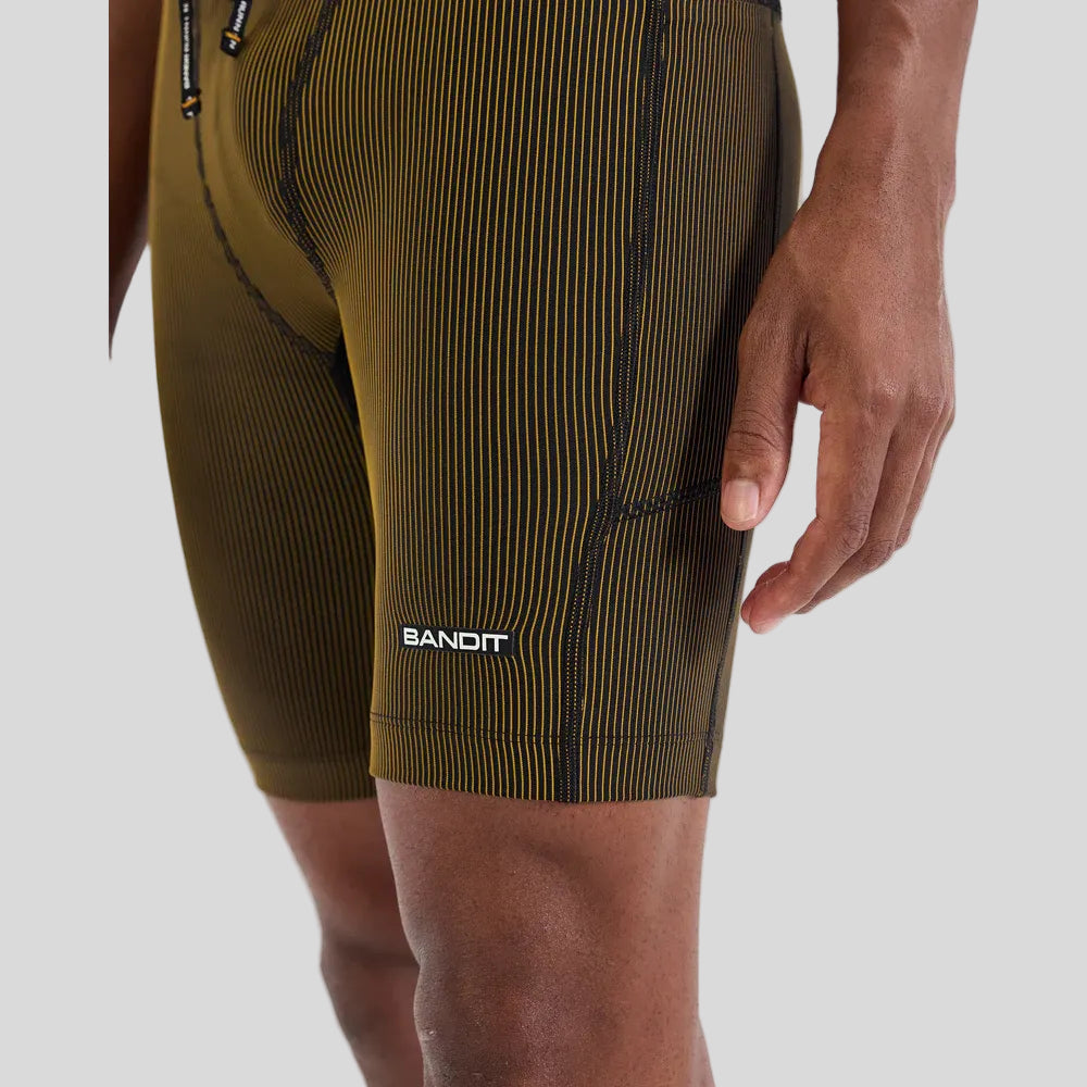 BanditRunning-MensStripedCadence_7PocketHalfTights-BlackDijon-CultureAthletics