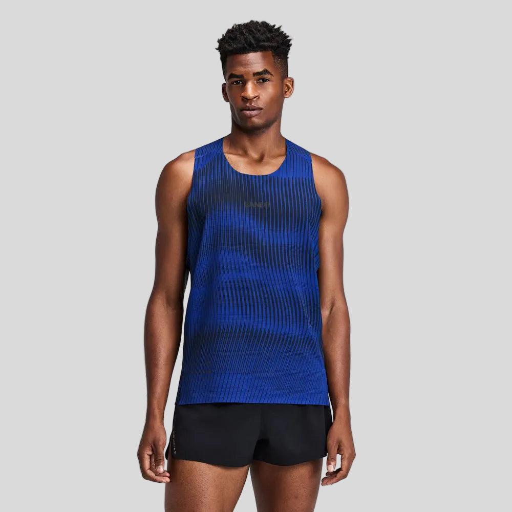 Bandit - Mens CoolGrid™ Distance Singlet with Flopack™ - Bauhaus Blue - Culture Athletics