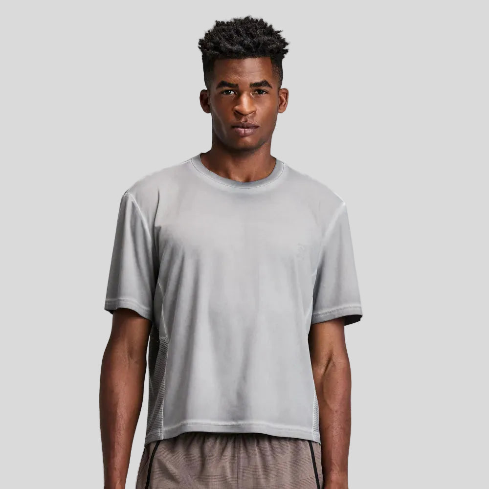Bandit - Mens FrioSoft™ Perforated Box Tee - Concrete Taupe - Culture athletics