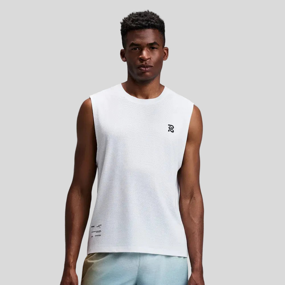 Bandit - Mens Micromesh™ Run Tank - White - Culture Athletics