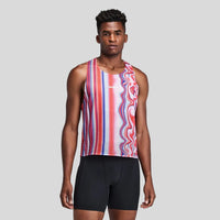 Mens Shredder™ Shorty Race Singlet - Melted Stripe Gradient