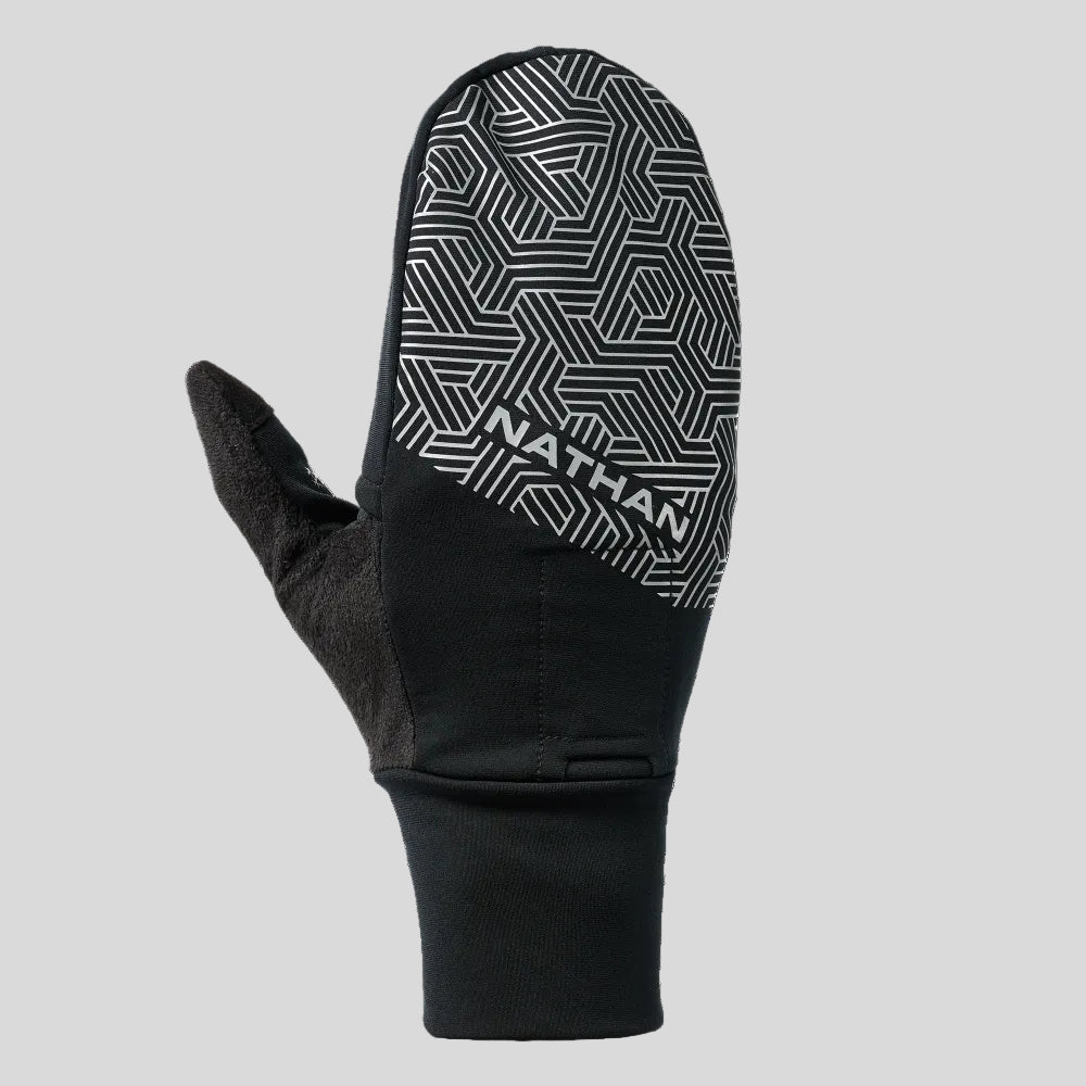 Nathan - Unisex HyperNight Reflective Convertible Mitt 2 - Black/Hex - Culture Athletics
