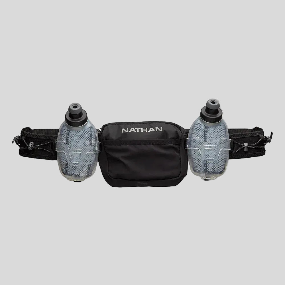 Nathan - Unisex TrailMix Plus Insulated Hydration Belt - Black/Reflective Silver - Culture Athletics