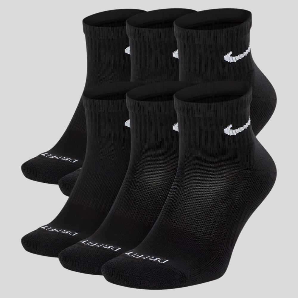 Nike - Unisex Everyday Plus Cushioned Training Ankle Socks (6 Pairs) - Black - Culture Athletics