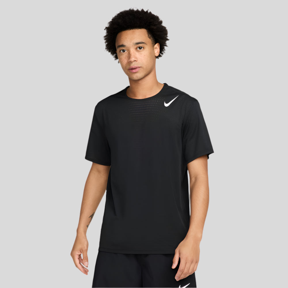 Mens Dri-FIT ADV AeroSwift Short-Sleeve Running Top - Black/Summit White