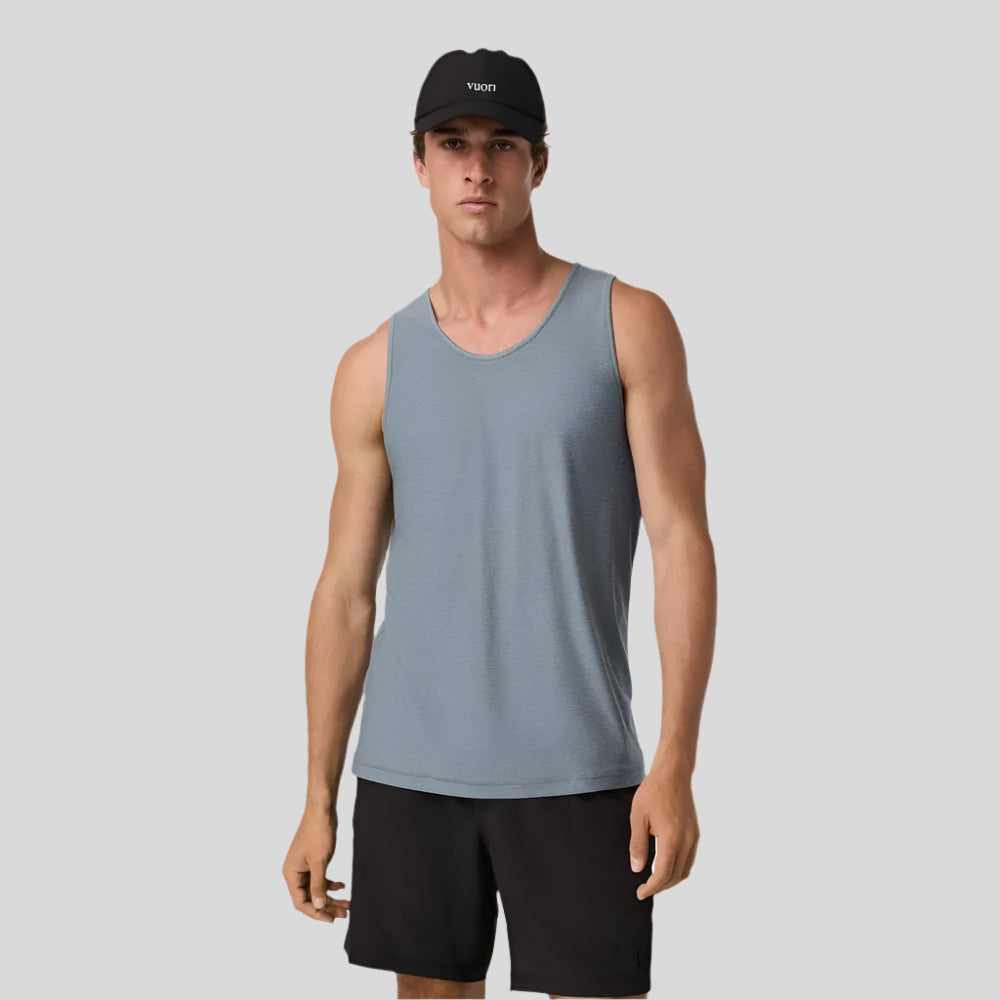 Vuori-MensStratoTechTank-DustyBlueHeather-CultureAthletics