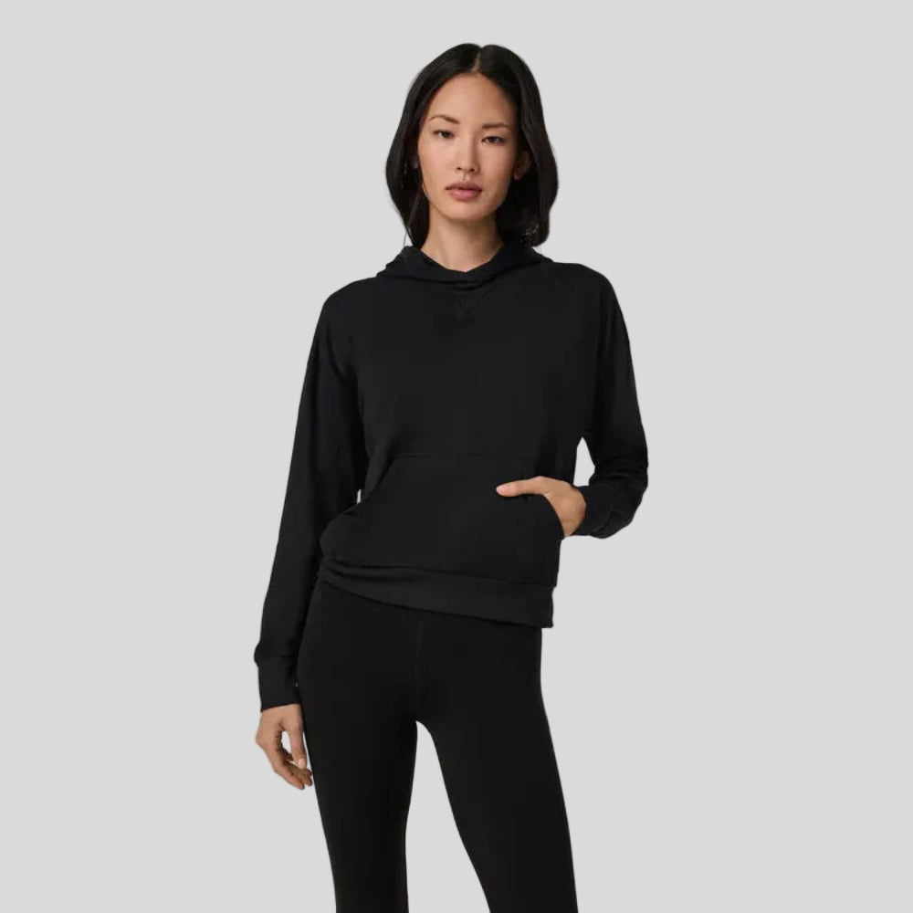 Vuori - Womens Halo Modern Pullover Hoodie - Black Heather - Culture Athletics