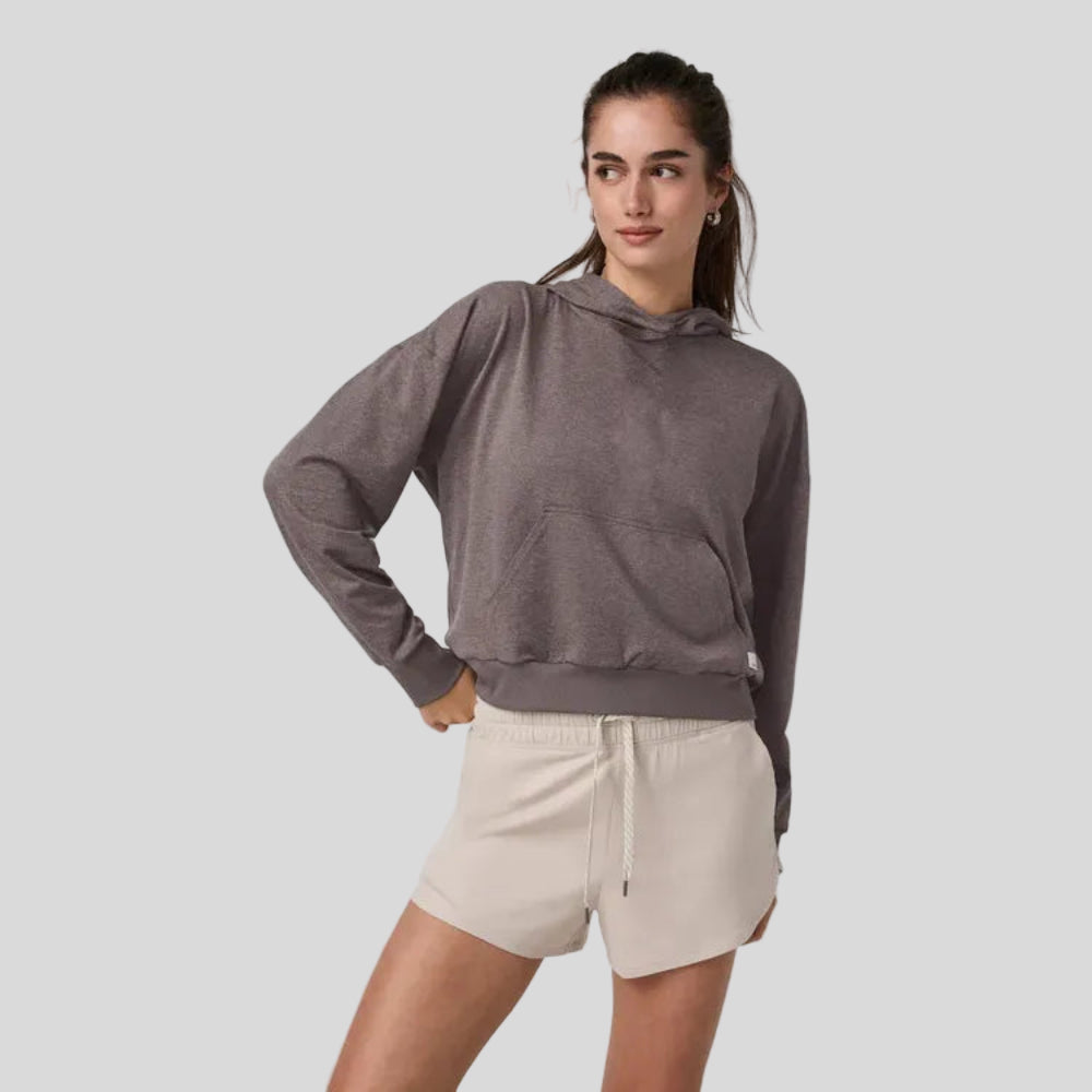 Vuori - Womens Halo Modern Pullover Hoodie - Huckleberry Heather - Culture Athletics