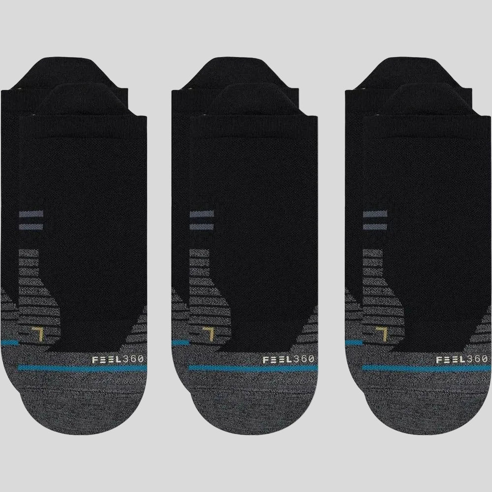 Unisex Run Light Tab 3pk - Black-Culture Athletics