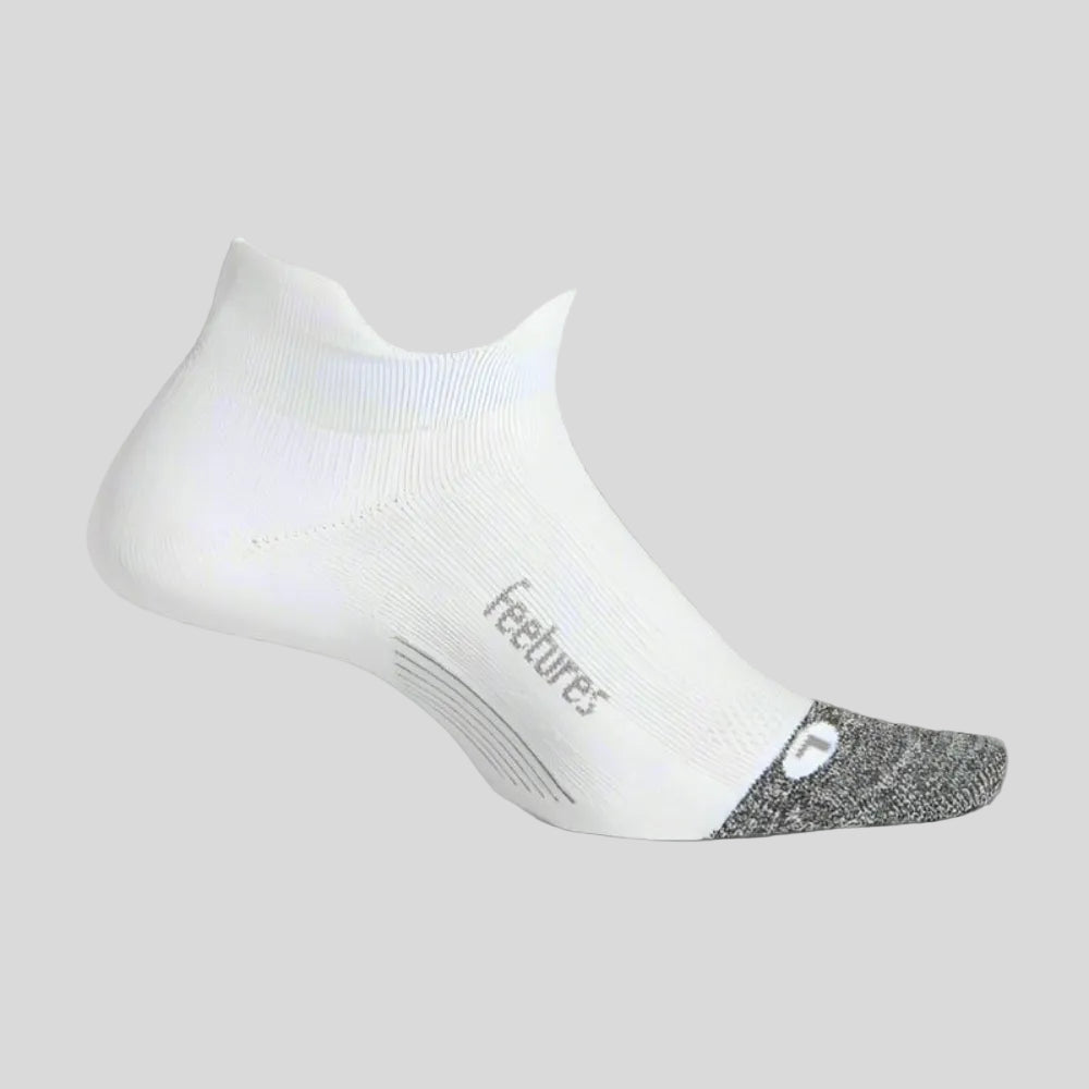 Feetures - Unisex Elite Light Cushion No Show Tab 23 - White - Culture Athletics