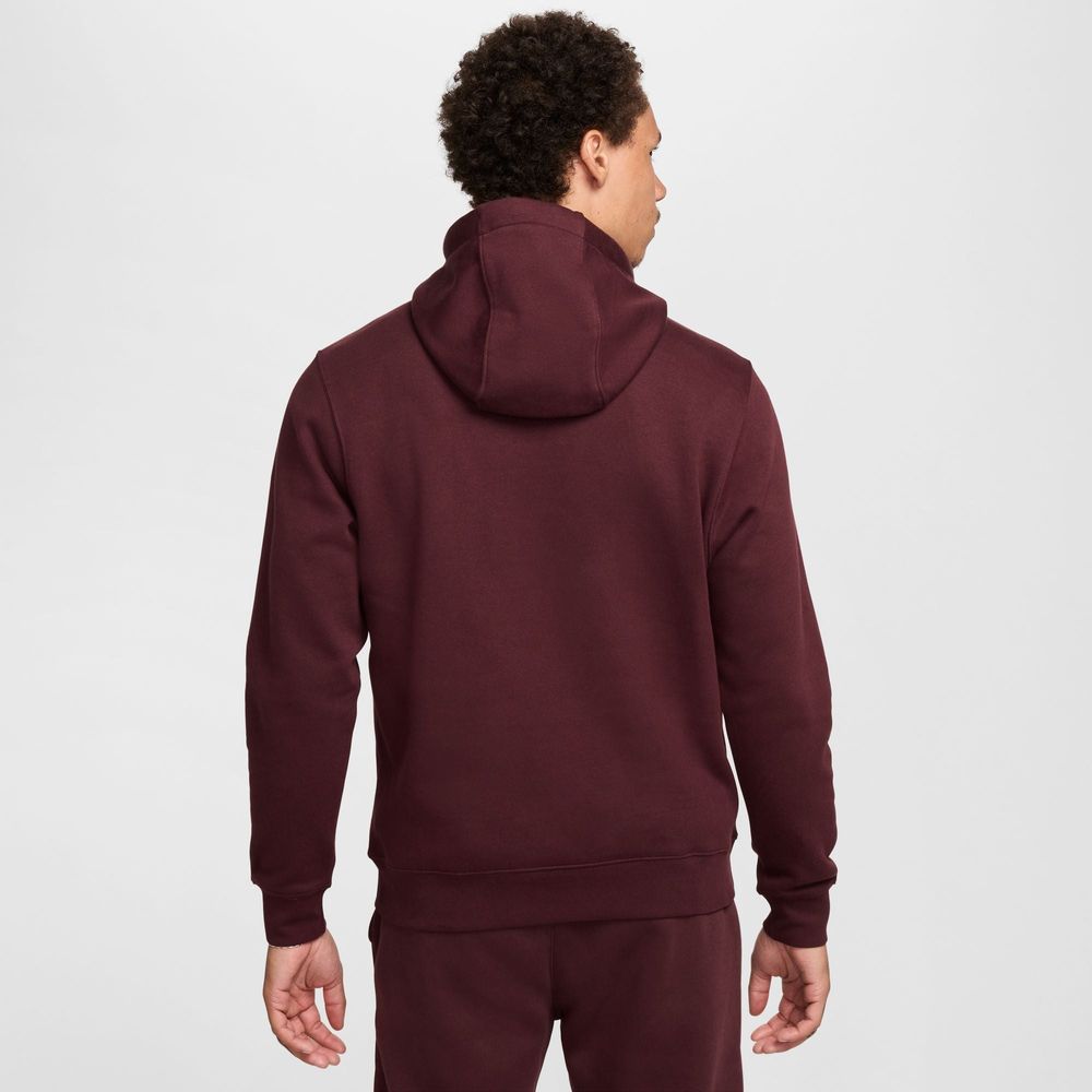 Nike club hoodie burgundy best sale