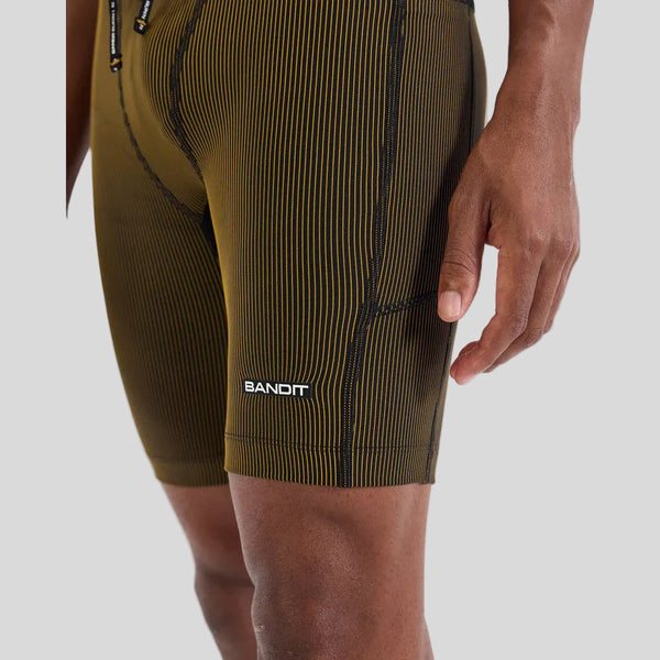 Mens Striped Cadence™ 7 Pocket Half Tights - Black/Dijon – Culture