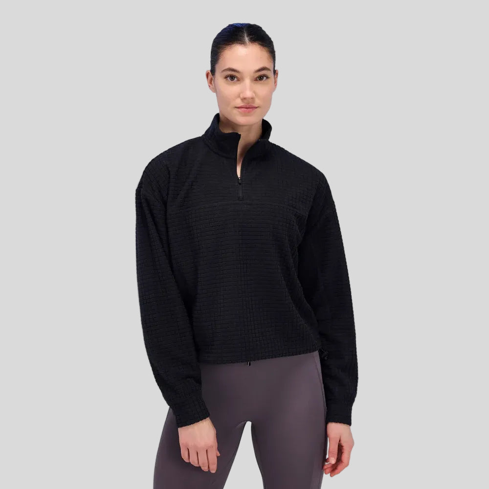 BanditRunning-WomensMacroSoft_QuarterZip-Black-CultureAthletics