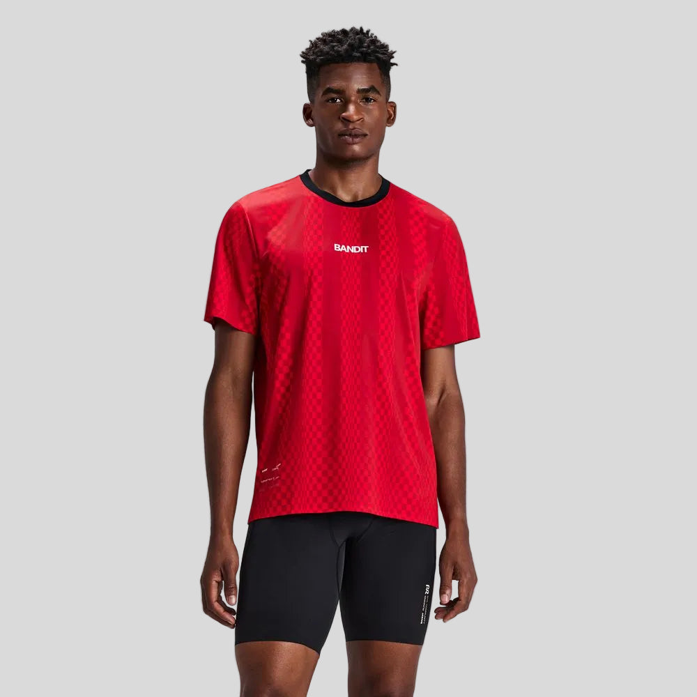 Bandit - Mens Specter™ Performance Run Tee with Flopack™ - Oxide Red - Culture athletics