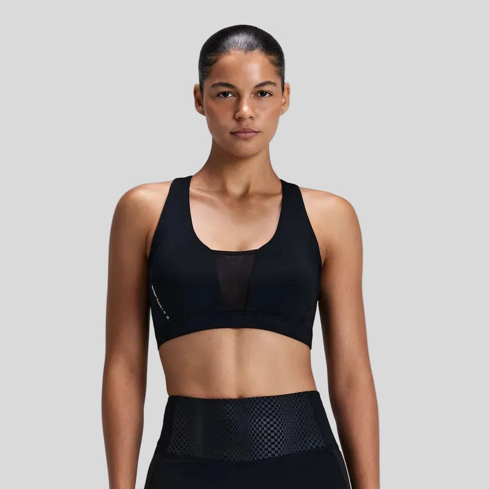 Bandit - Womens Stamina-V™ GeoMesh™ V-Neck Run Bra - Black - Culture Athletics
