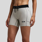 Bandit - Womens Striped Cadence™ 5" Compression Shorts - Plaster/Slate - Culture Athletics