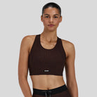 Bandit - Womens Striped Cadence™ Longline Bra - Cacao/Black - Culture Athletics