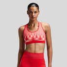 Bandit - Womens Vanisher™ Reverso™ Scoop Neck Run Bra - Growing Grid - Poppy - Culture Athletics