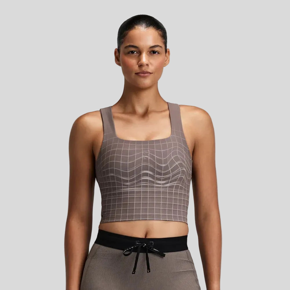 Bandit - Womens Vanisher™ Square Neck Race Crop - Cocoa - Culture Athletics