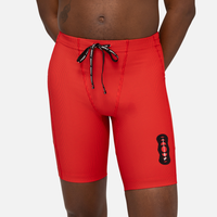 Mens Bandit x Asics Striped Cadence™ Next Gen 7 Pocket Half Tights - Petal Red/Port Stripe