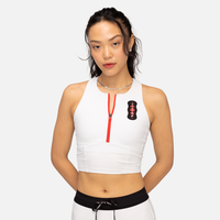 Womens Bandit x Asics Cadence™ Stripe Zip Front Race Crop - White/Black