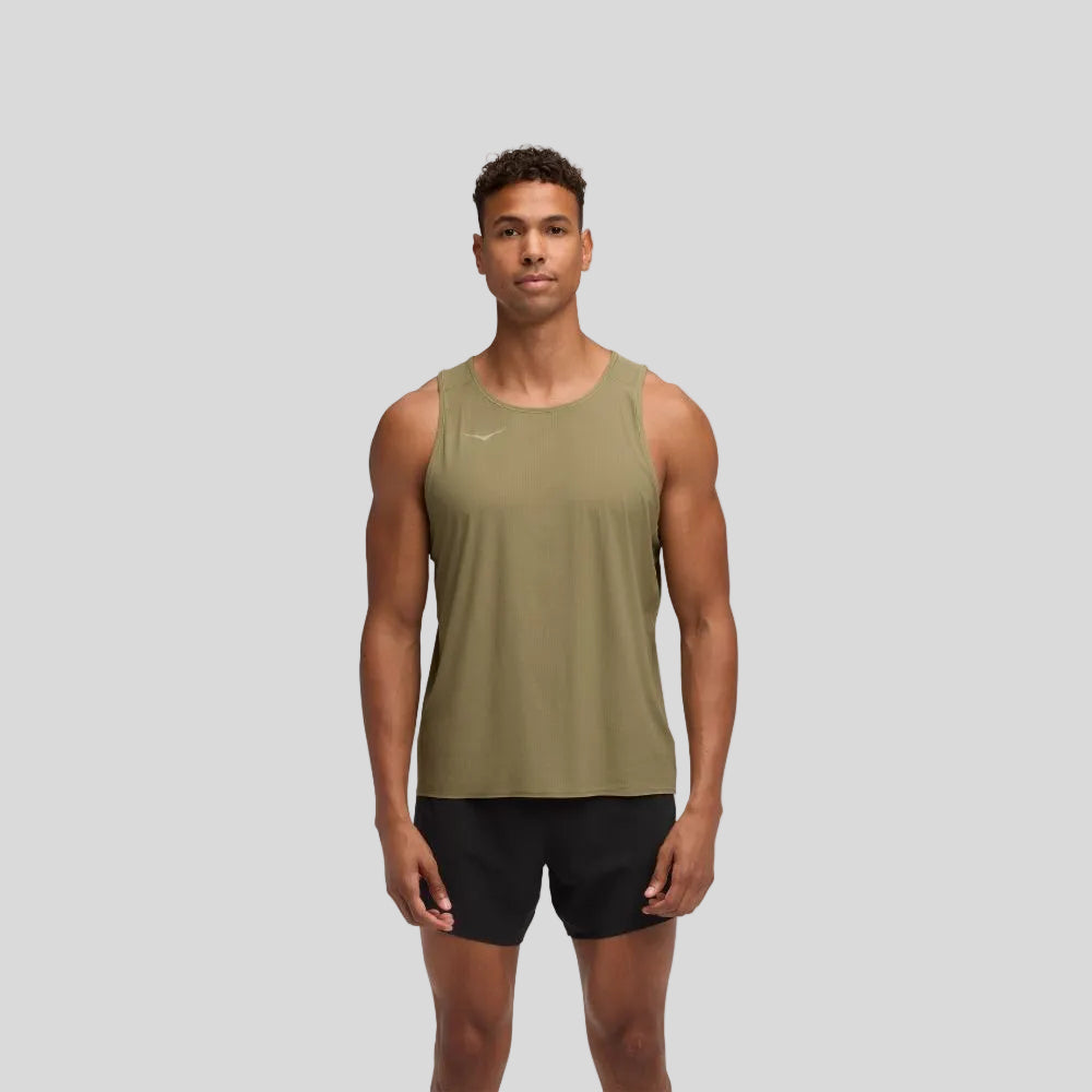 Hoka - Mens Airolite Tank 2.0 - Wild Mushroom - Culture Athletics