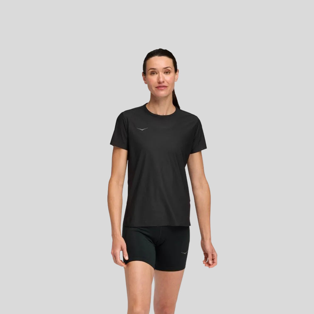 Hoka - Womens Airolite Short Sleeve 2.0 - Black - Culture Athletics