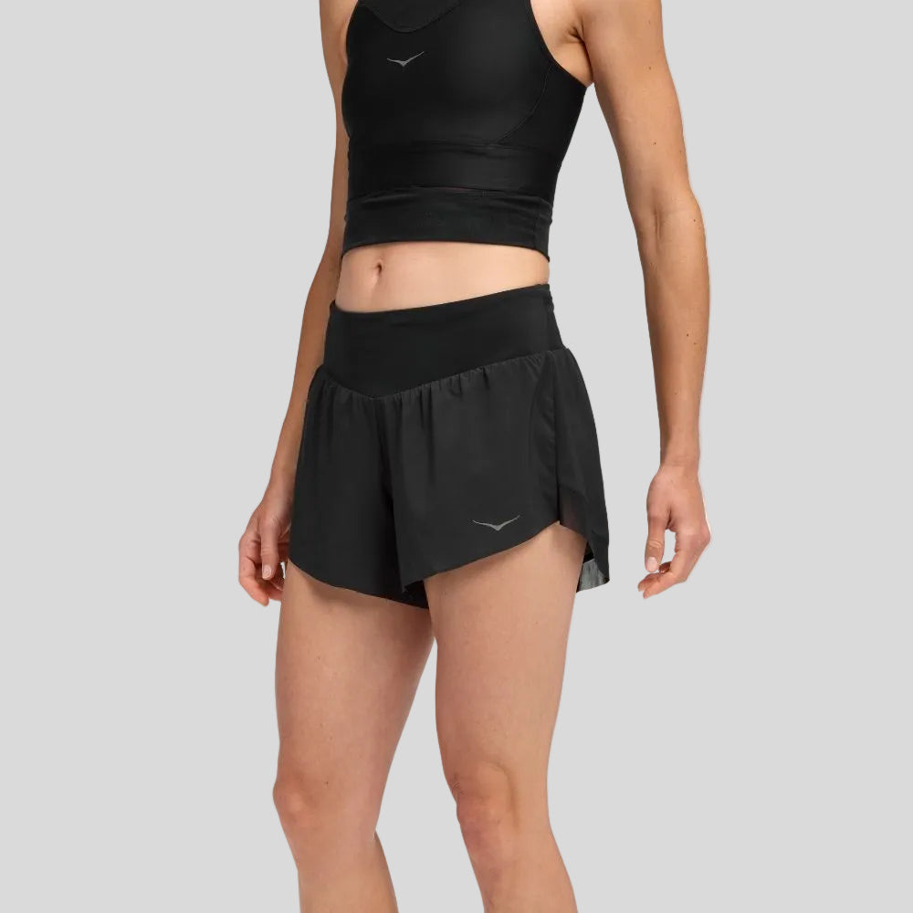 Hoka - Womens Glide 4'' Short - Black - Culture Athletics