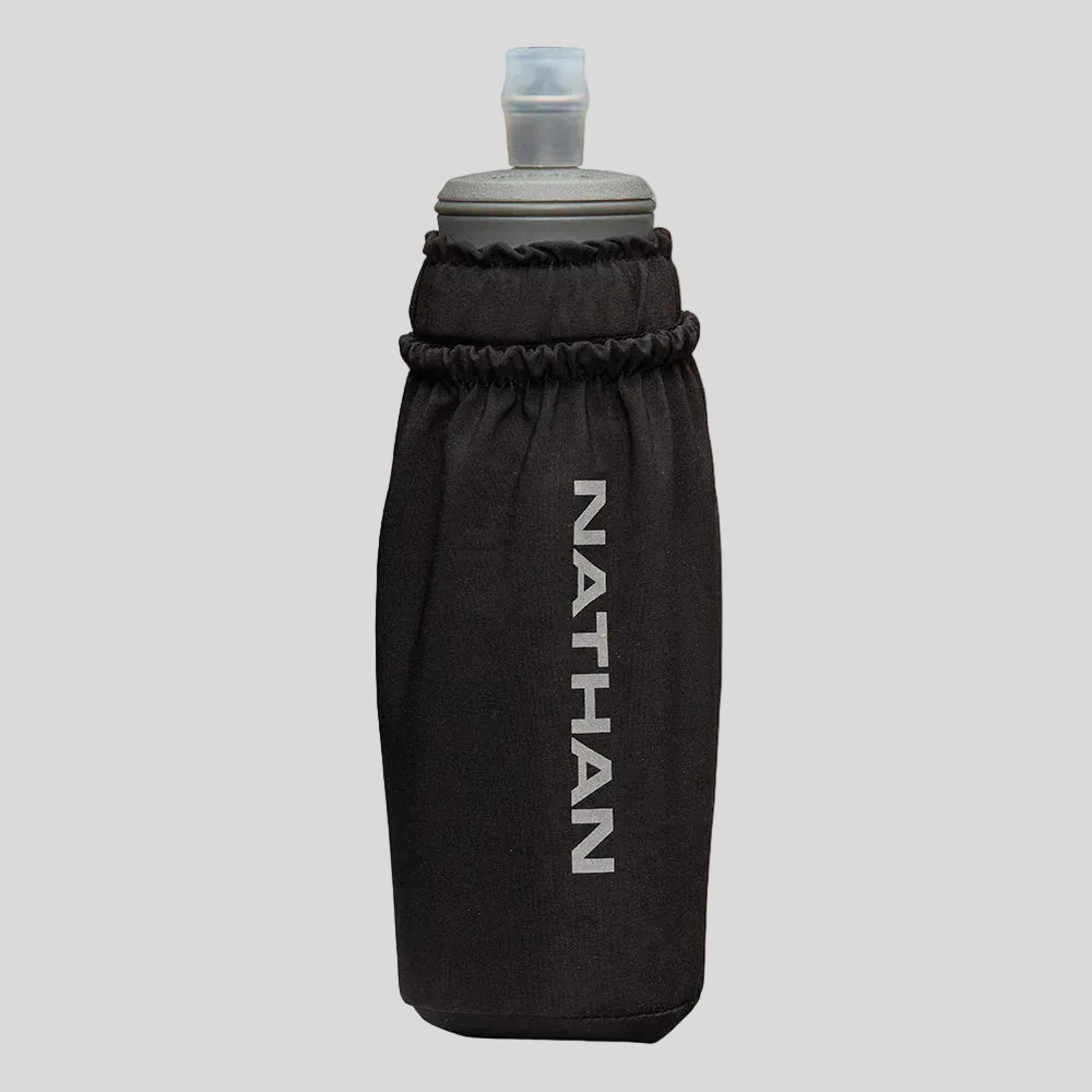 Nathan - Pinnacle Soft Flask Handheld 14oz - Black/Reflective Silver - Culture Ahtletics