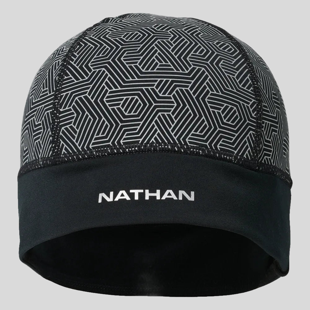 Nathan - Unisex HyperNight Reflective Beanie 2 - Black/Hex- Culture Athletics