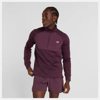 Mens Athletics Heat Grid 1/2 Zip - Plum Brown