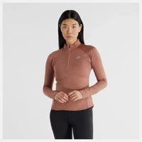 Womens Athletics Heat Grid 1/2 Zip - Sparrow Heather