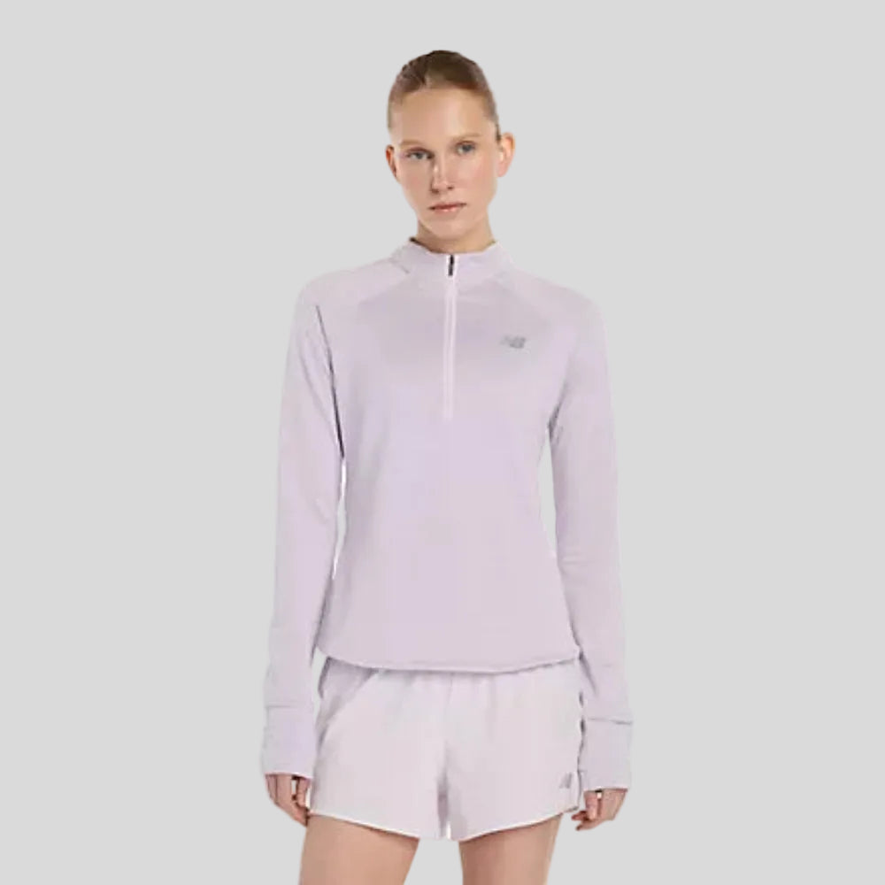 New Balance - Womens Athletics Heat Grid 1/2 Zip - Taro Heather - Culture Athletics