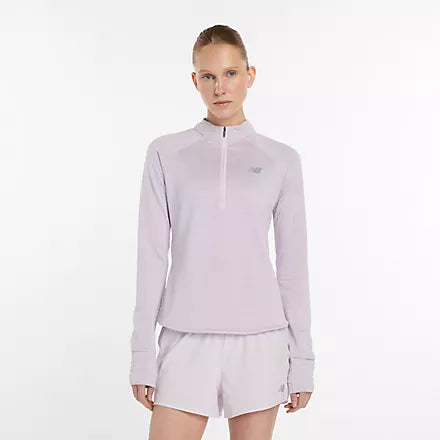 New Balance - Womens Athletics Heat Grid 1/2 Zip - Taro Heather - Culture Athletics