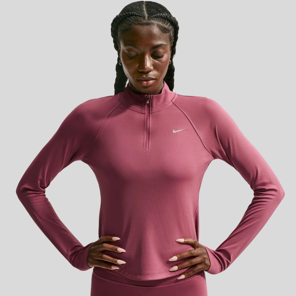 Nike - Womens Dri-FIT 1/4-Zip Running Top - Pink Smoke/Reflective Silver - Culture Athletics