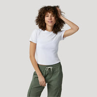 Womens Pose Fitted Tee - White