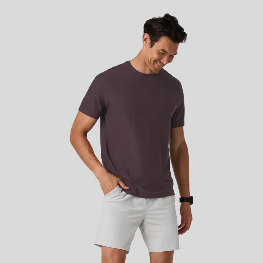 Vuori - Mens Strato Tech Tee - Raisin Heather - Culture Athletics