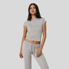 Vuori - Womens Halo Baby Tee - Pale Grey Heather Tonal - Culture Athletics