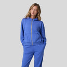 Vuori - Womens Halo Modern Full Zip Hoodie - Bright Iris Heather - Culture Athletics