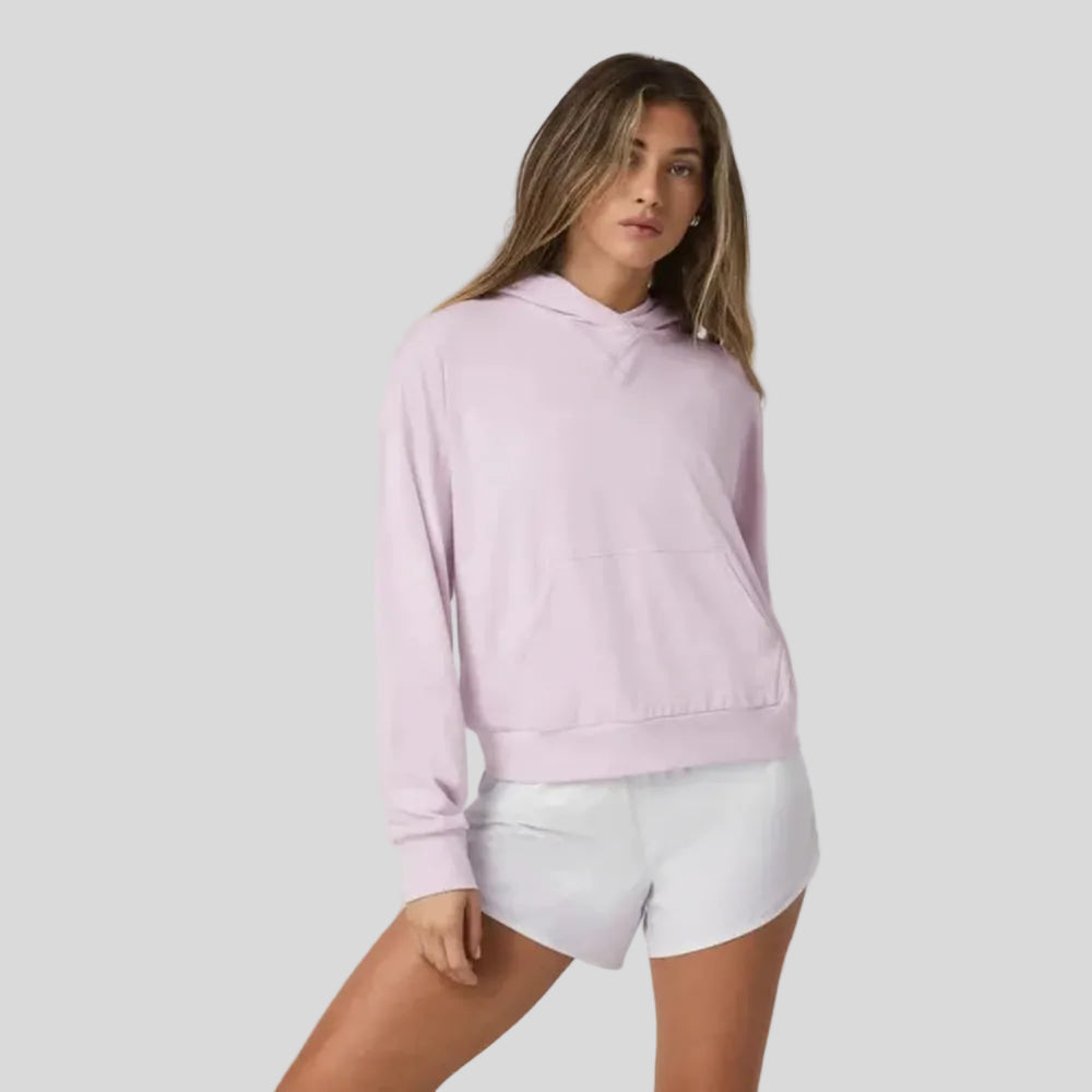 Vuori - Womens Halo Modern Pullover Hoodie - Lilac Breeze Heather - Culture Athletics