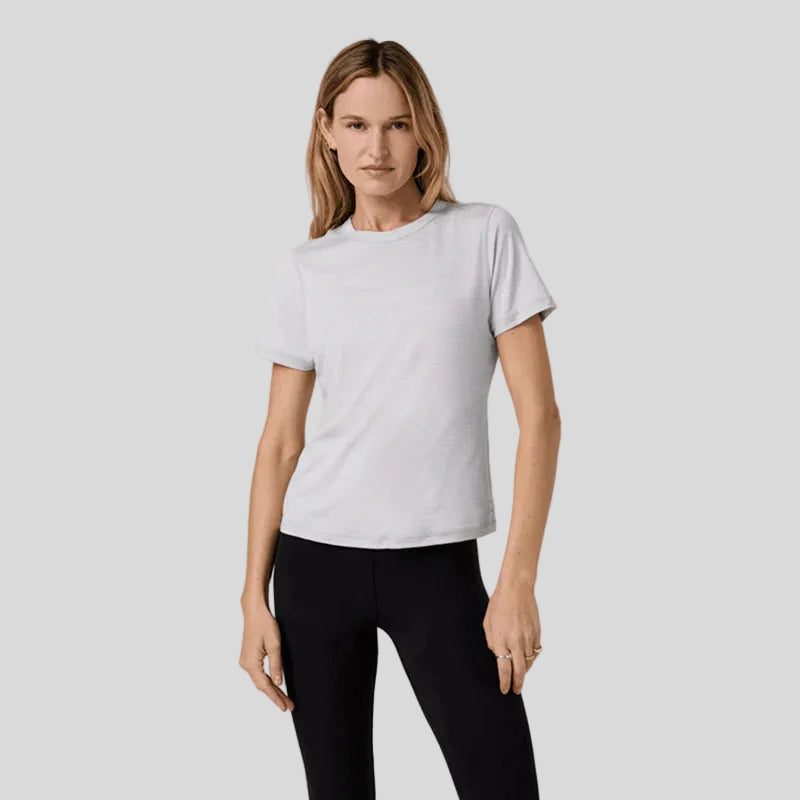 Vuori - Womens Short-Sleeve Lux Tee - White- Culture-Athletics