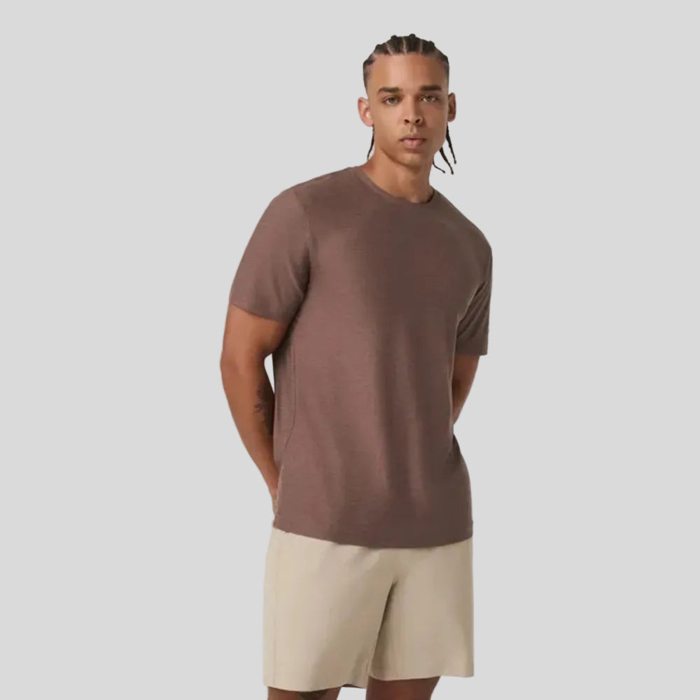 Vuri - Mens Strato Tech Tee - Sable Heather - Culture Athletics