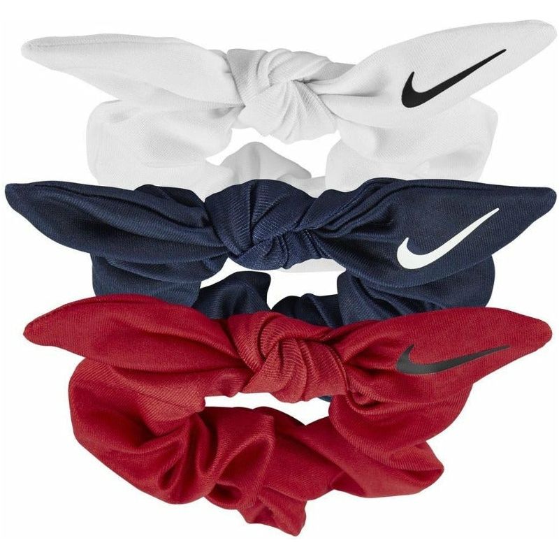 Gathered Hair Ties - 3 Pack - White/Obsidian/University Red-Culture Athletics