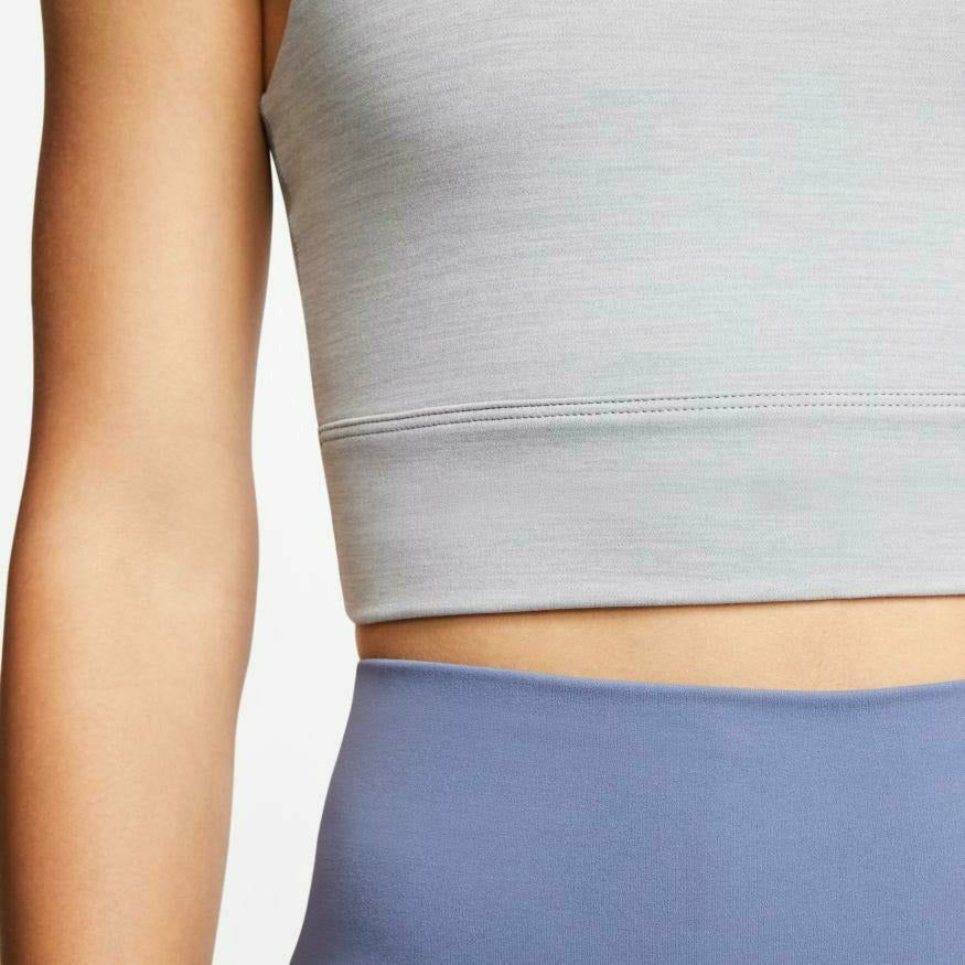 Womens Yoga Luxe Infinalon Crop Top - Particle Grey Heather/Platinum Tint-Culture Athletics