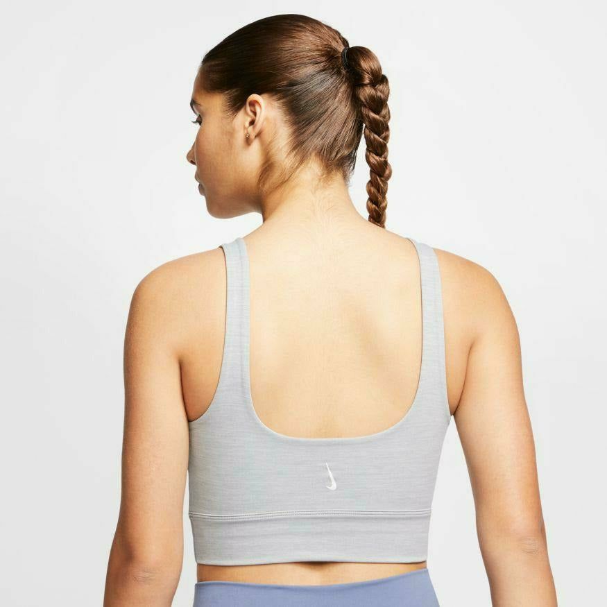 Womens Yoga Luxe Infinalon Crop Top - Particle Grey Heather/Platinum Tint-Culture Athletics