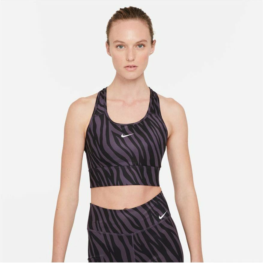 Womens Swoosh Icon Clash Longline Sports Bra - Dark Raisin-Culture Athletics