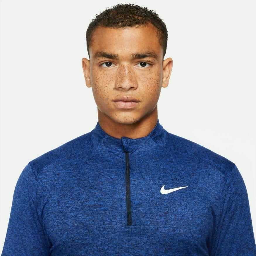 Mens Dri-FIT Element 1/4-Zip Running Top - Obsidian/Game Royal Heather-Culture Athletics